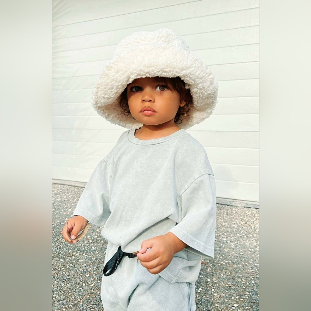 Lack Of Color Teddy Bucket Hat for Kids
